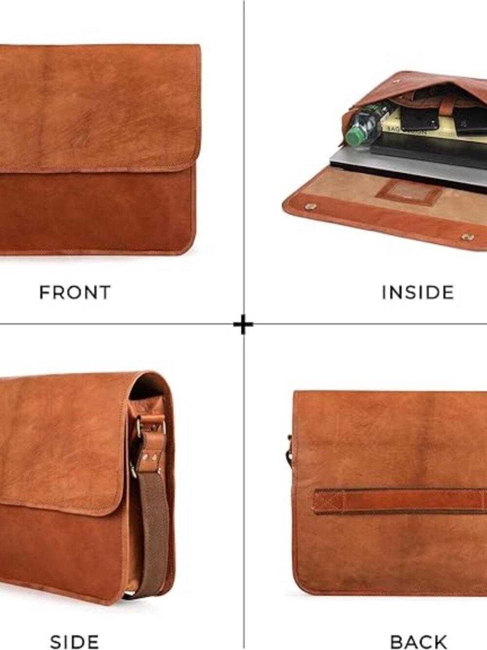 Berliner Ghent Genuine Leather Bag Vintage Work Business Laptop Book Travel - Picture 5 of 6